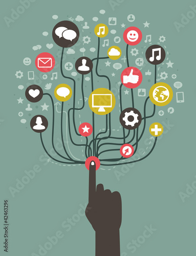 vector internet concept - with social media icons #42463296