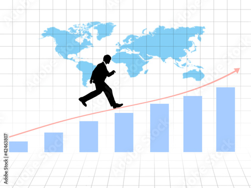 Businessman running on growing graph © chanpipat