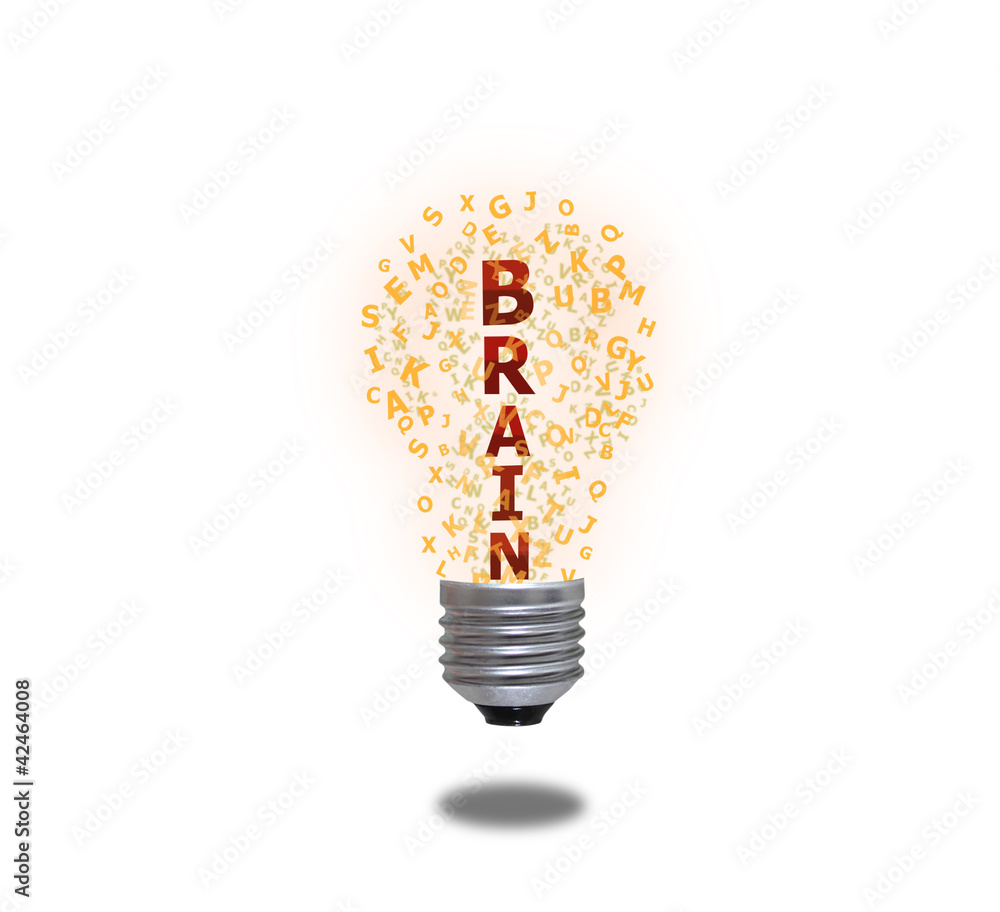 light bulb of brain