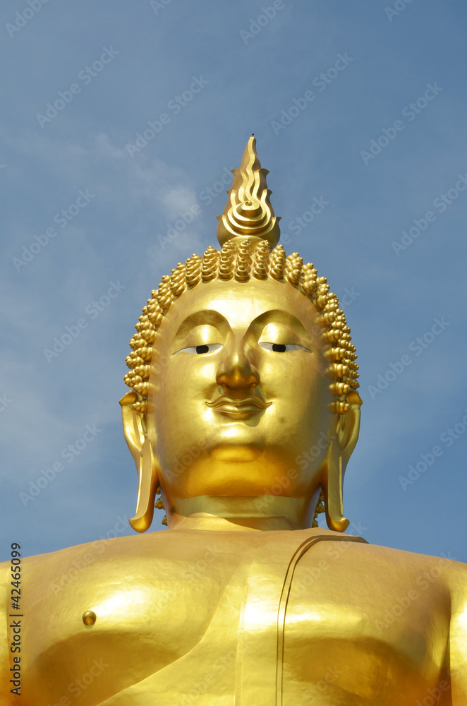 Golden Buddha statue at Wat Muang in Angthong, Thailand Golden Buddha statue at Wat Muang in Angthong, Thailand