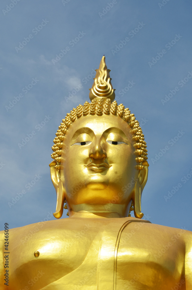 Golden Buddha statue at Wat Muang in Angthong, Thailand