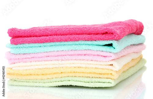 colorful towels isolated on white