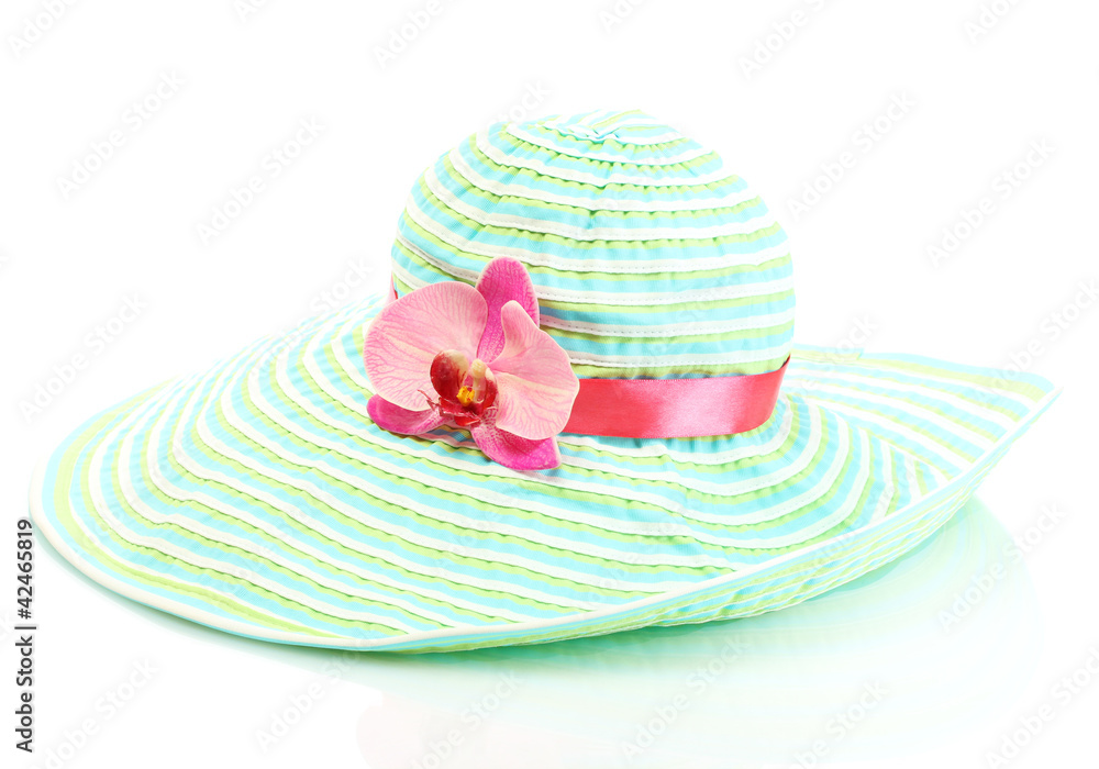 Beautiful summer woman hat isolated on white background Beautiful summer woman hat isolated on white background