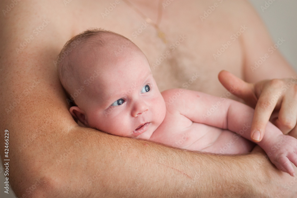 happy father holds his adorable 1 months old baby happy father holds his adorable 1 months old baby