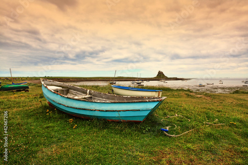 And old boat at the beach  Holy Island  Scotland