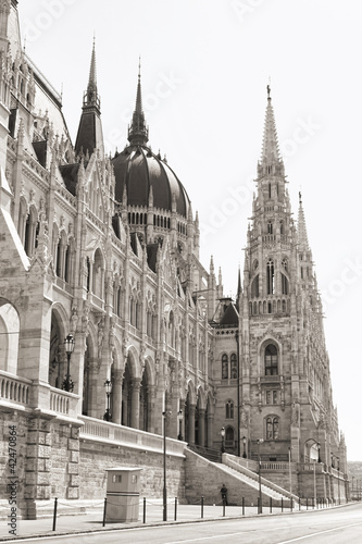 budapest parliament  monochrome 