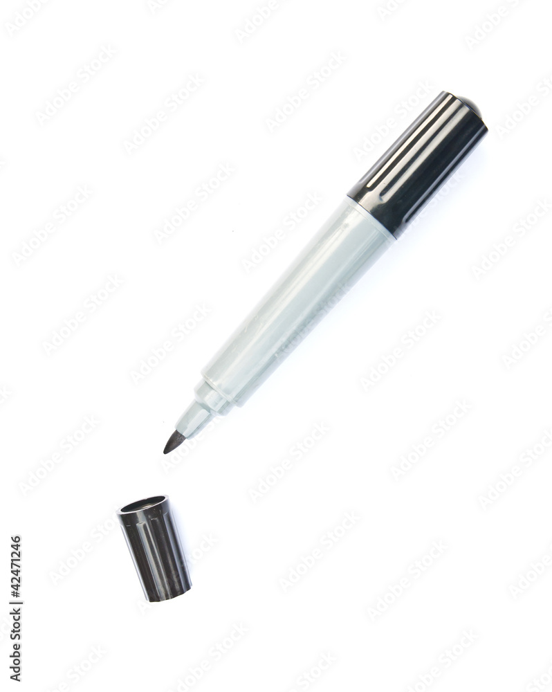 Black felt tip marker isolated on a white background Black felt tip marker isolated on a white background