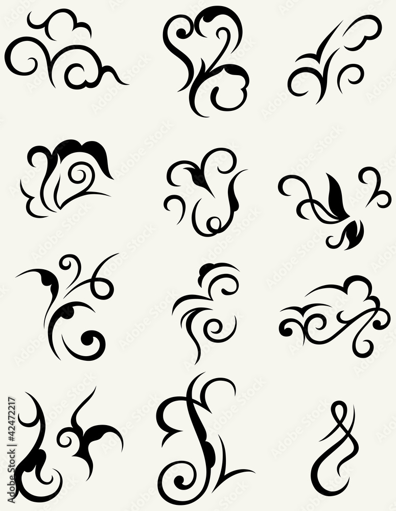 vector set: calligraphic design elements and page decoration vector set: calligraphic design elements and page decoration
