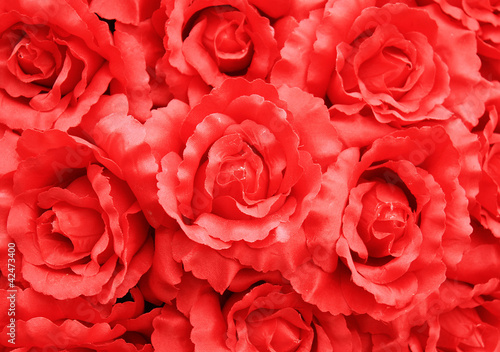 Artificial flowers roses closeup texture