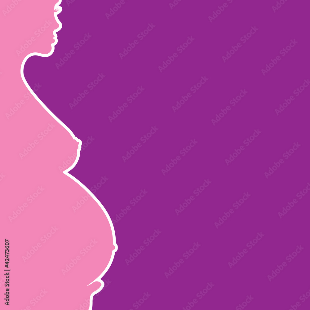 pregnant naked woman silhouette - illustration pregnant naked woman silhouette - illustration