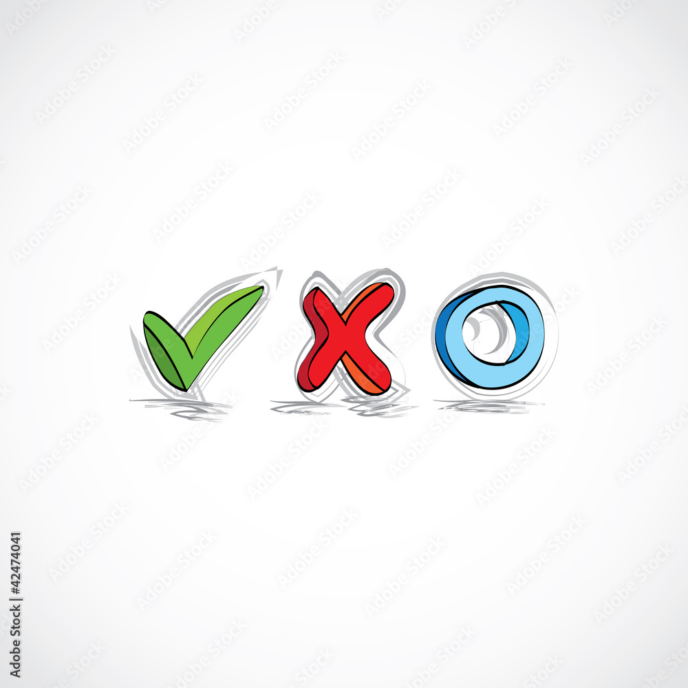 hand drawn symbols foch checklist - illustration hand drawn symbols foch checklist - illustration