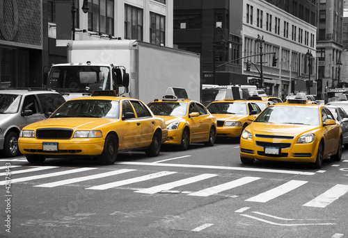 Fototapet New York Cabs