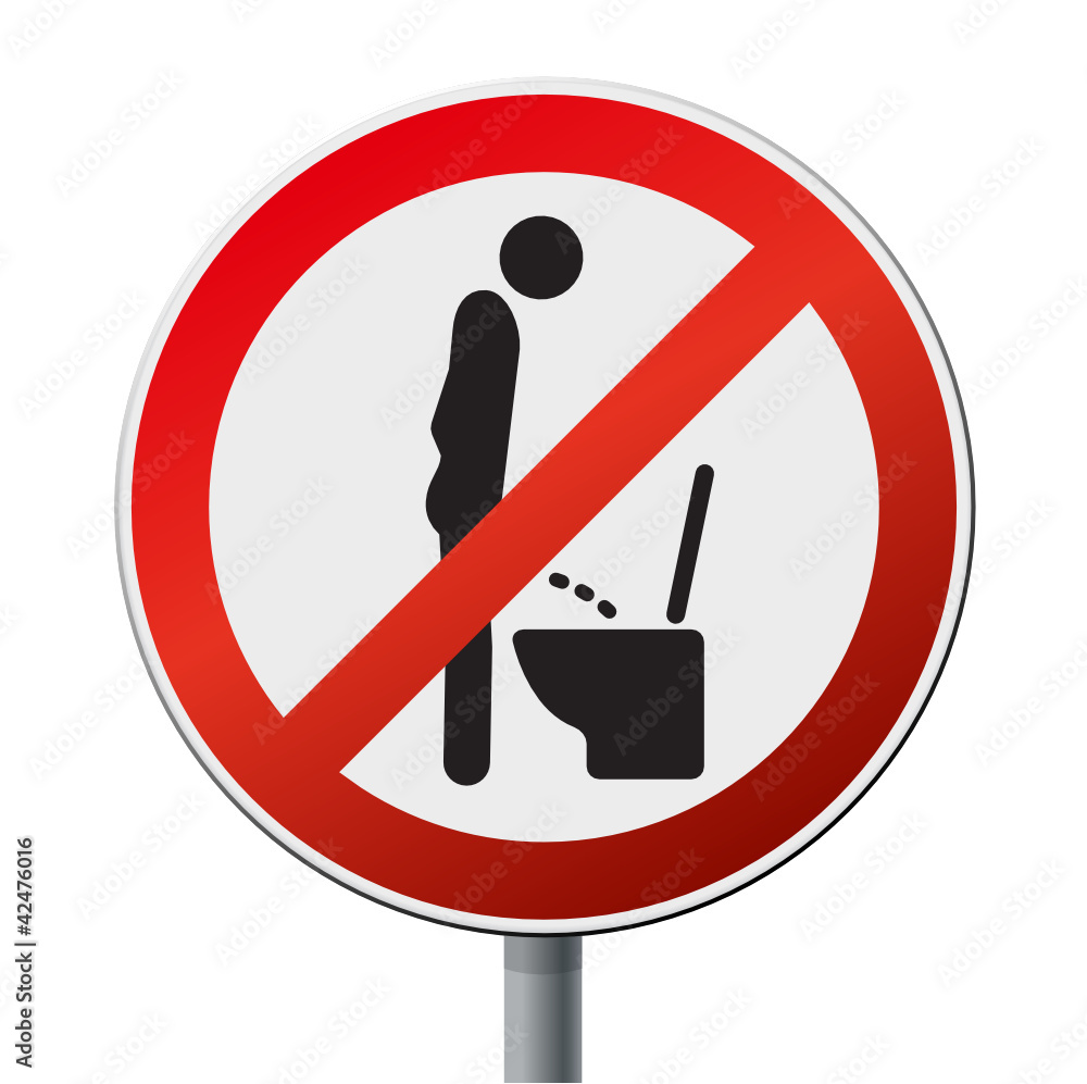 Sticker/Schild Verbot im stehen pinkeln Adobe Stock