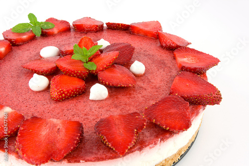 cheesecake alle fragole, dolce photo