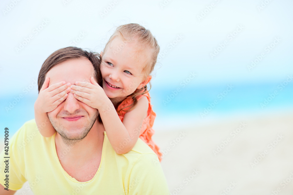 Father and daughter at beach Father and daughter at beach