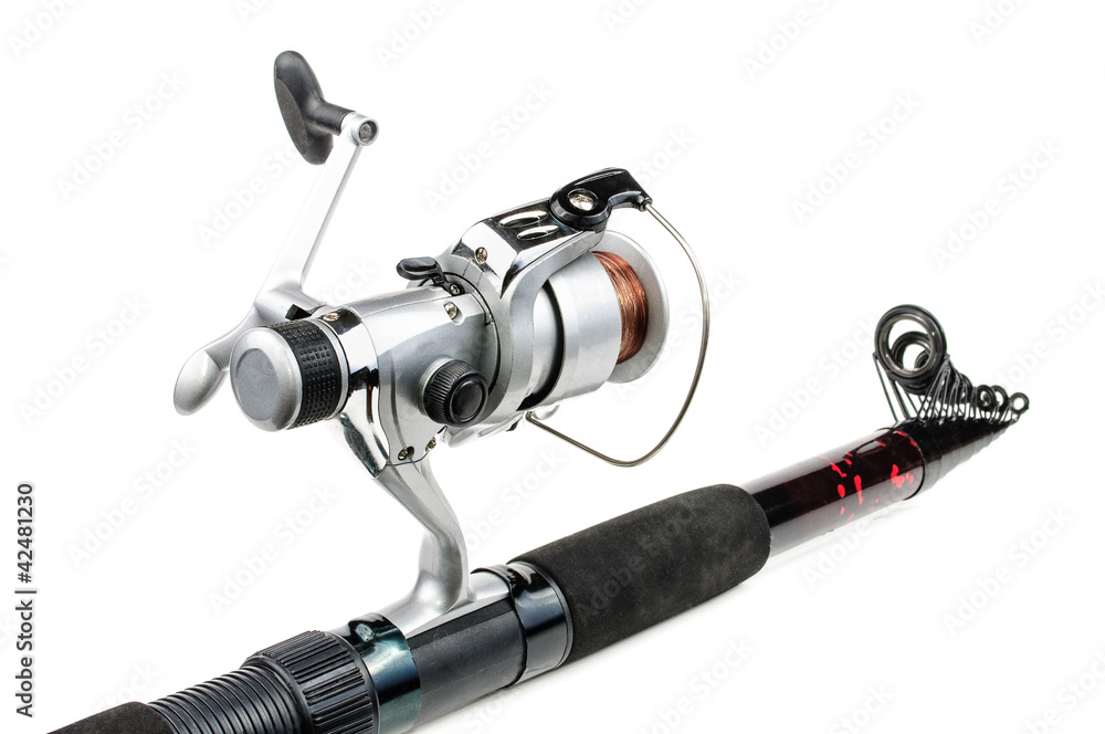 The telescopic fishing rod and reel The telescopic fishing rod and reel