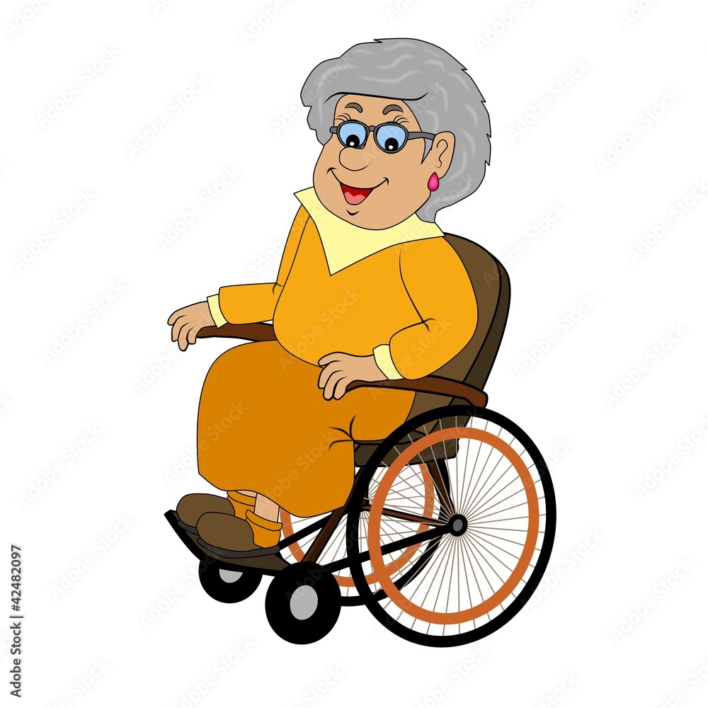 Oma im Rollstuhl StockIllustration Adobe Stock