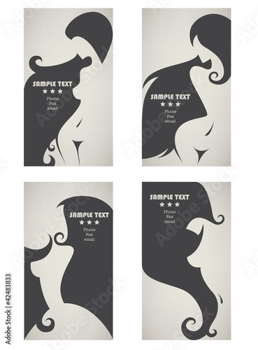 vector collection of business cards for beauty salon
