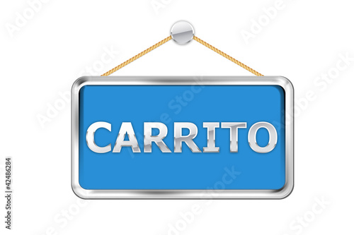 Obraz na plátně Cartel azul carrito