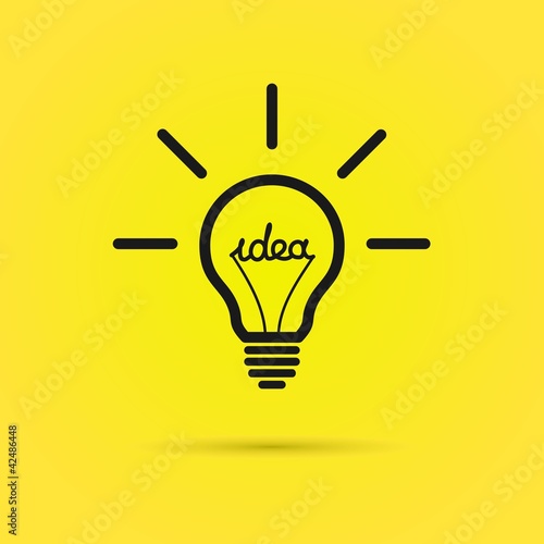 Effective thinking concept – bulb icon with innovation idea.