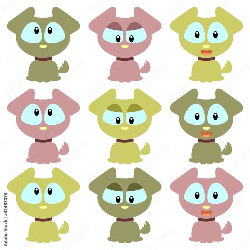 Cute puppies set Cute puppies set