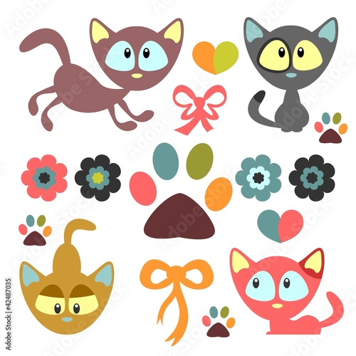 Cute kittens set