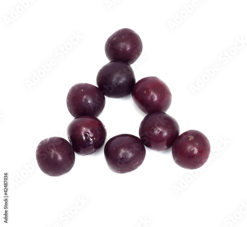 Wallpaper Mural a triangle of black cherries on a white background Torontodigital.ca