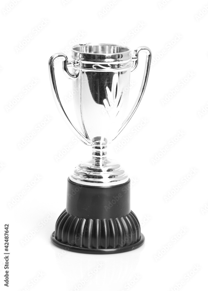 Silver Cup of the winner isolated on a white Silver Cup of the winner isolated on a white