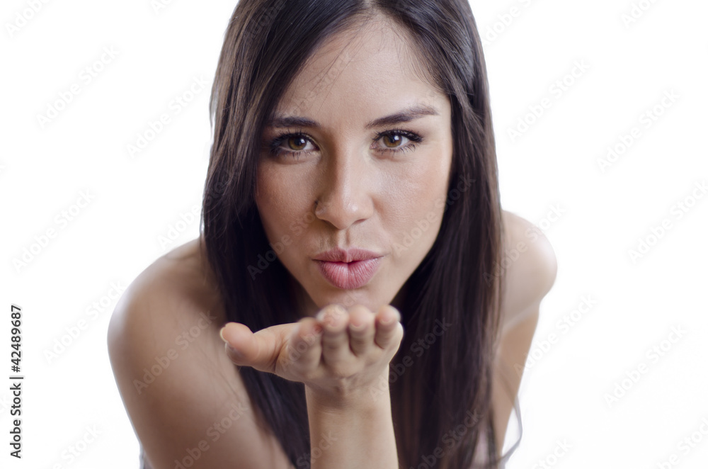 Cute girl blowing a kiss Cute girl blowing a kiss