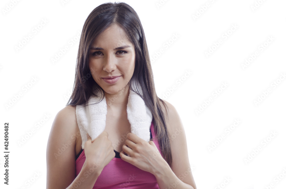 Young woman taking a break after working out Young woman taking a break after working out