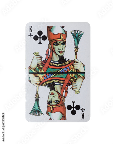 King of clubs from deck of playing cards, rest of deck available