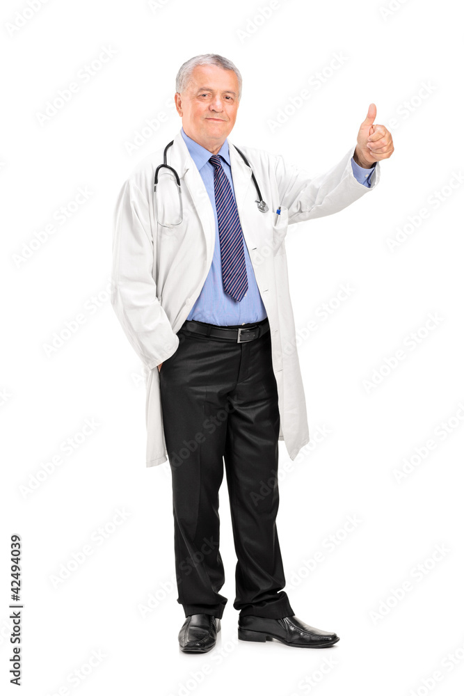 Full length portrait of a smiling mature healthcare professional Full length portrait of a smiling mature healthcare professional