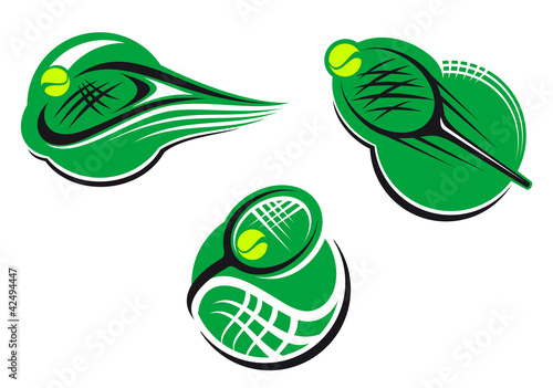 Tennis sports icons and symbols