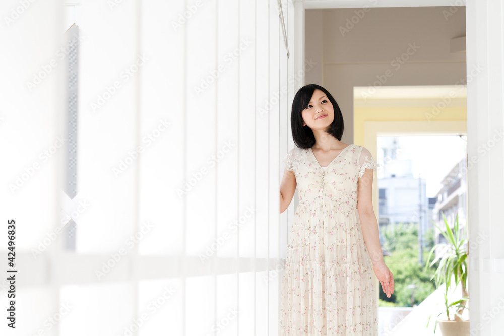 Beautiful young woman relaxing in the room Beautiful young woman relaxing in the room