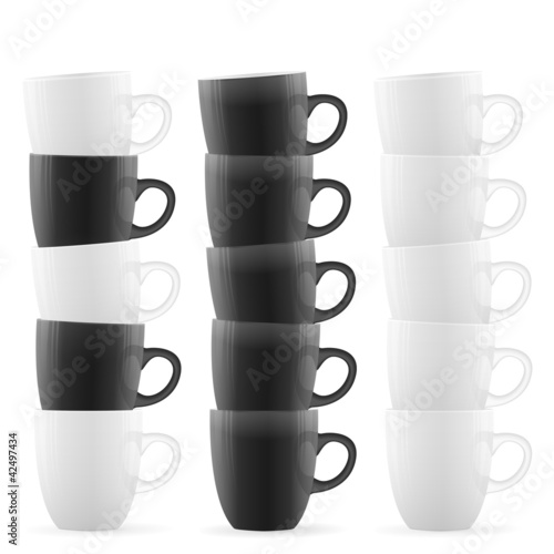 black and white cups