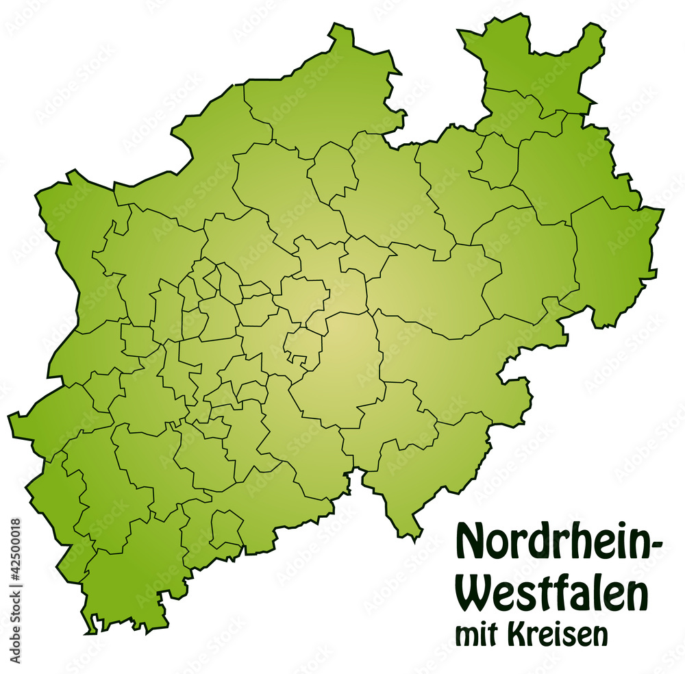 Bundesland Nordrhein-Westfalen mit Landkreisen