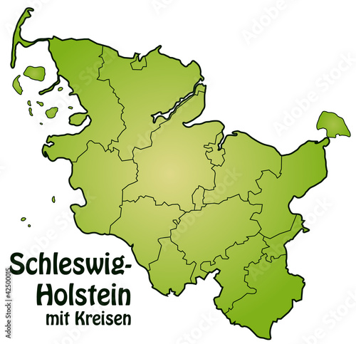 Bundesland Schleswig-Holstein mit Landkreisen