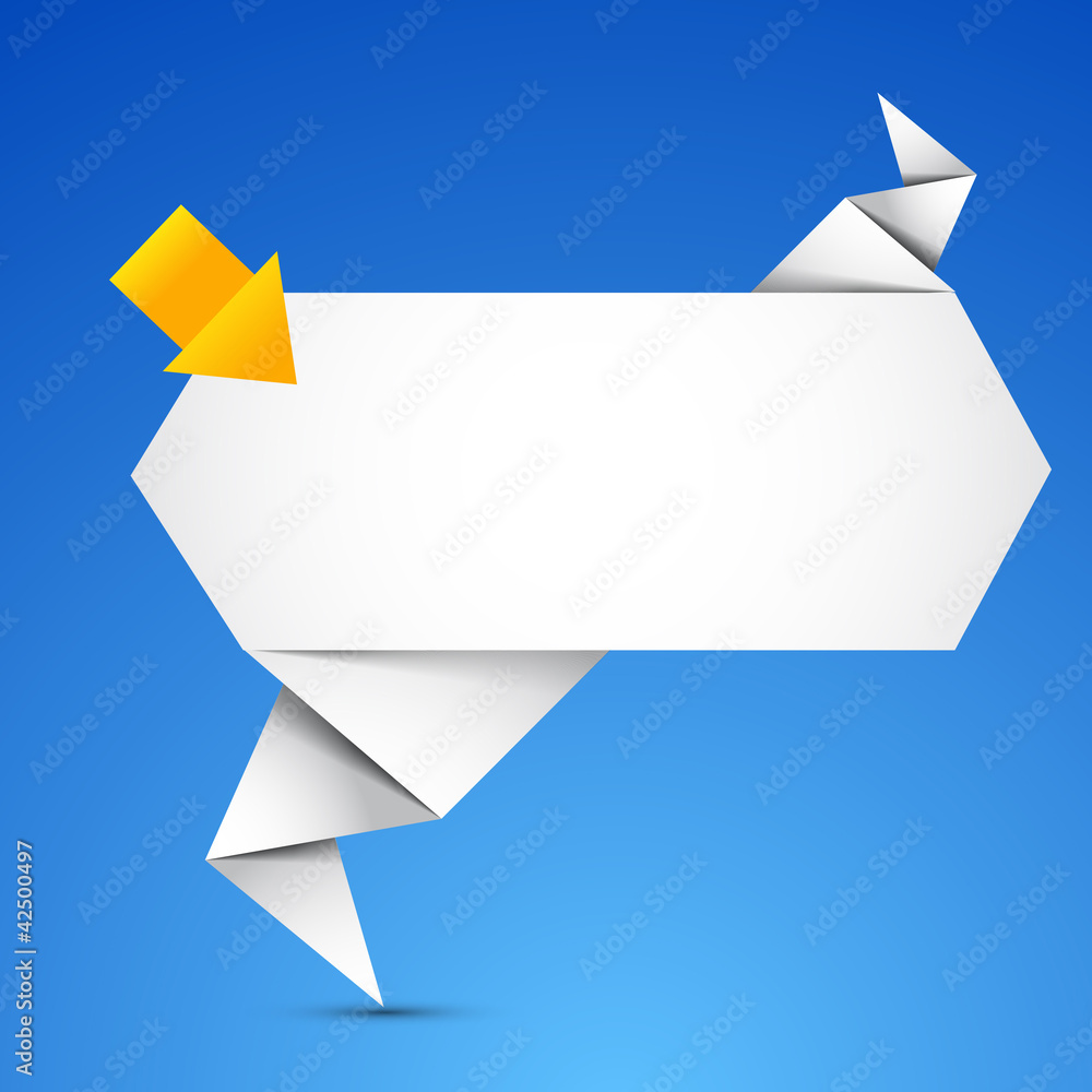 Abstract origami speech bubble vector background with arrow Abstract origami speech bubble vector background with arrow