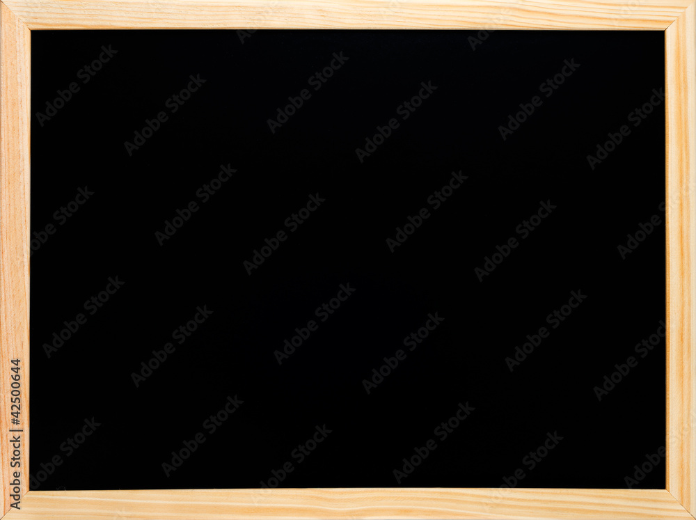 Blackboard or chalkboard rectangular wooden black empty