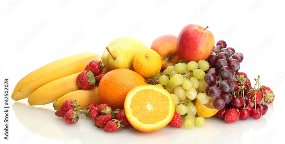 exotic fruits and berries isolated on white exotic fruits and berries isolated on white