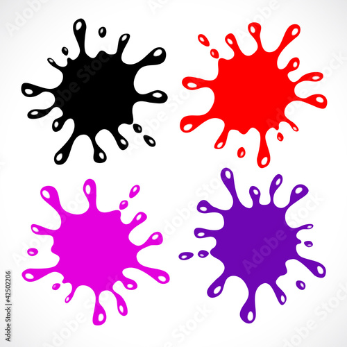 set of colorful blots  vector illustration