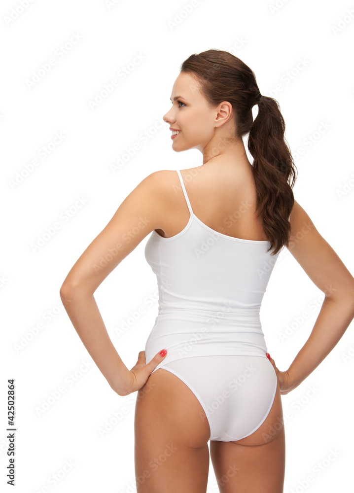 beautiful woman in cotton undrewear