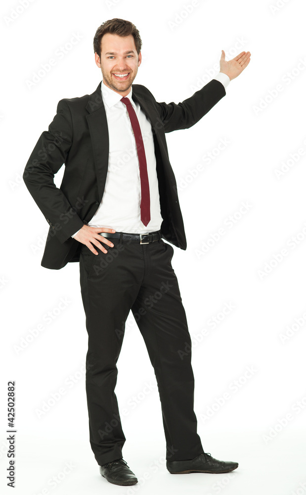 business mann zeigt business mann zeigt