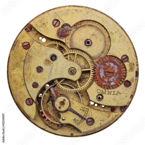 Obraz na płótnie Close-up of a vintage rusty clock w salonie