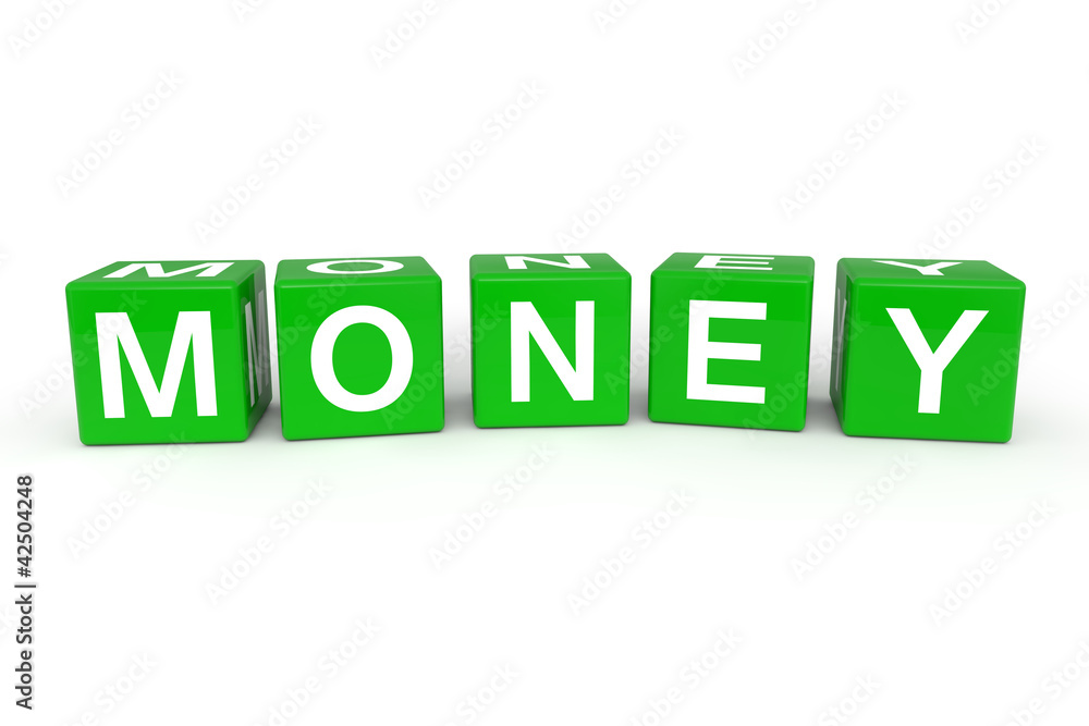 Money cubes 3d render illustration Money cubes 3d render illustration