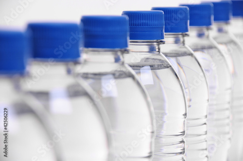 water bottle lids blurred