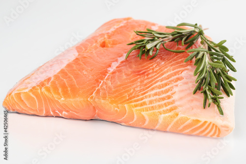 Raw salmon fillet isolated
