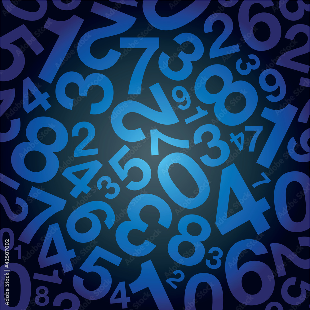 blue number background