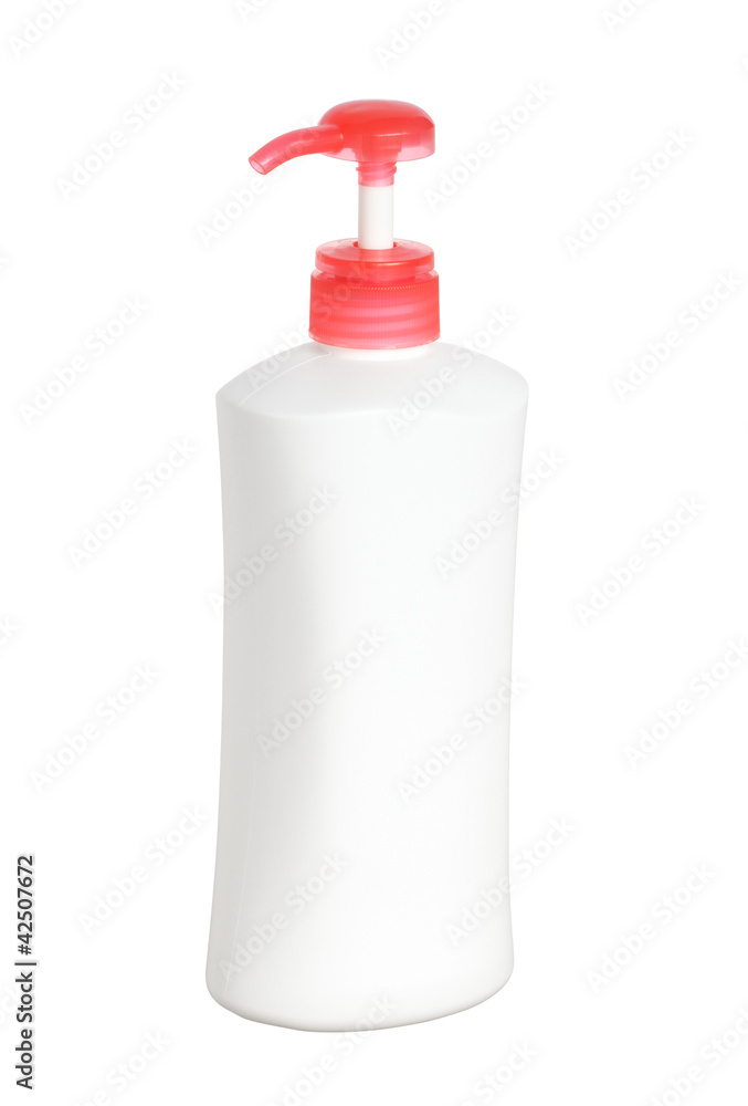 Soap bottle with pump isolated on white background Soap bottle with pump isolated on white background