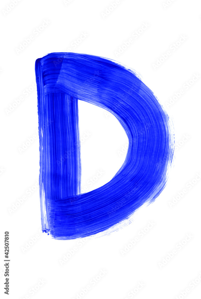 Letter d on white background Letter d on white background